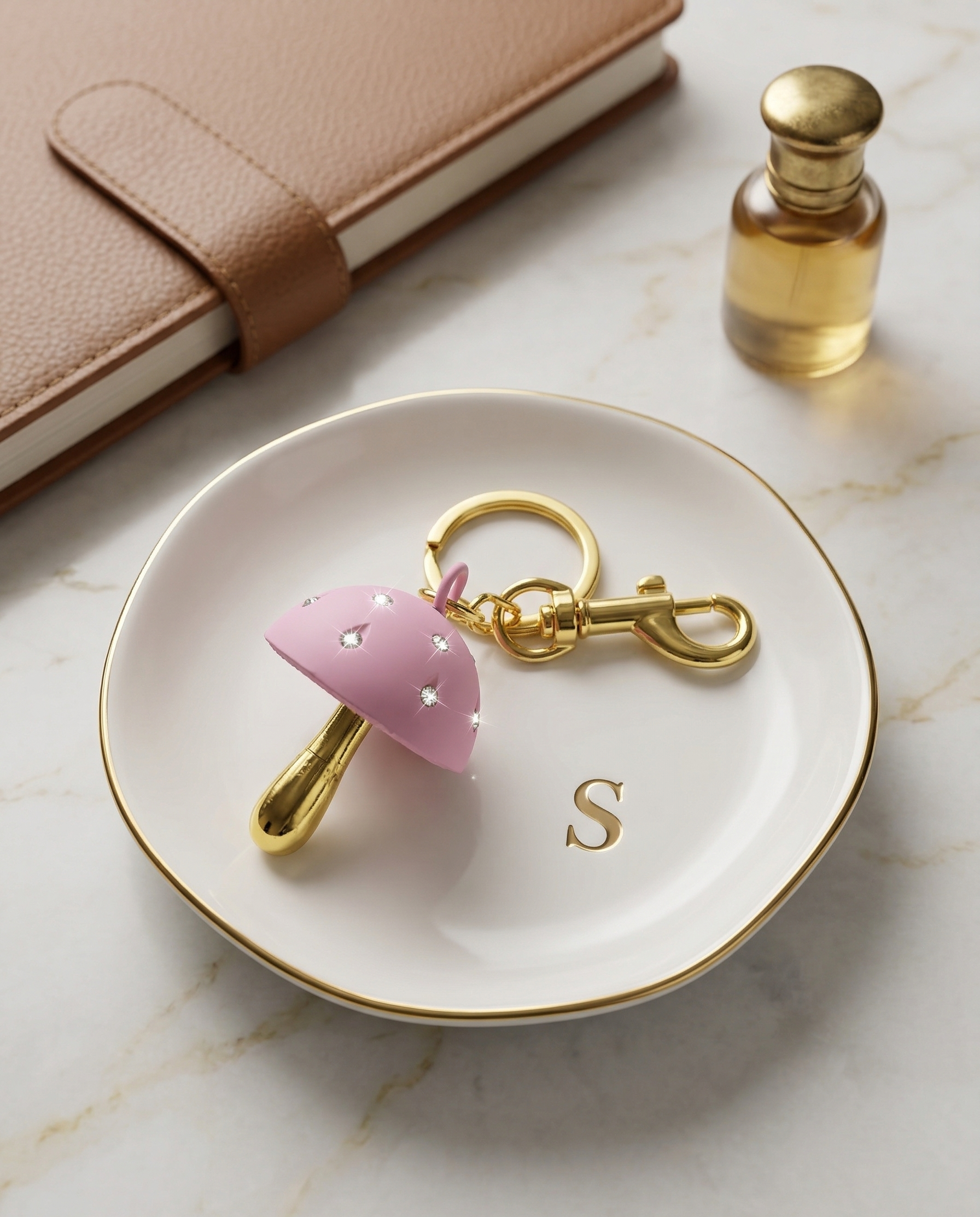 Rhinestone Mushroom Charm