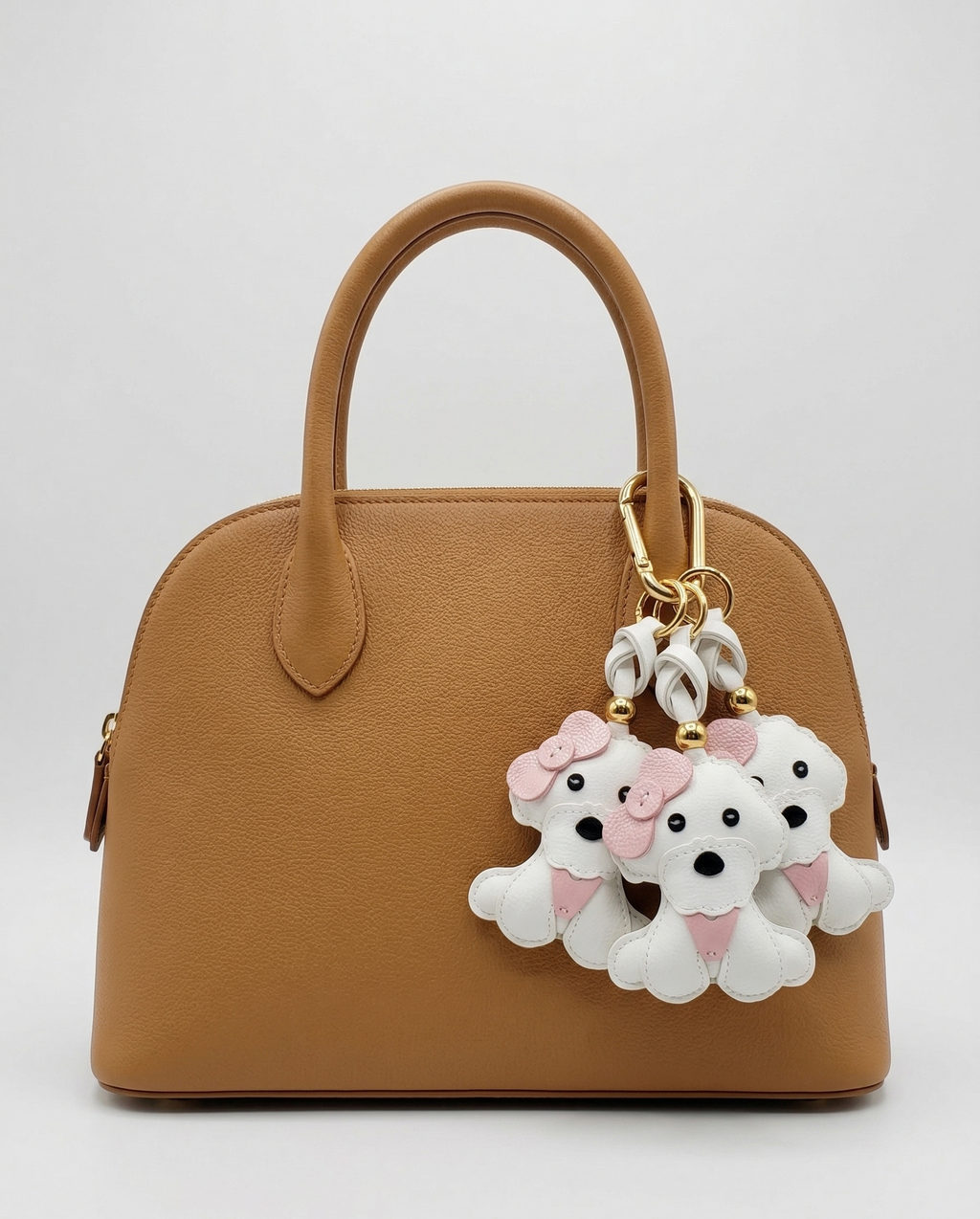 "Bella" The Chic Poodle PU Leather Bag Charm & Keychain