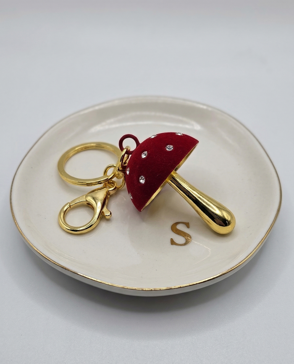 Rhinestone Mushroom Charm
