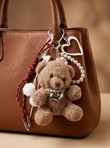 Shaggy Bear Sweetheart Charm & Pearl
