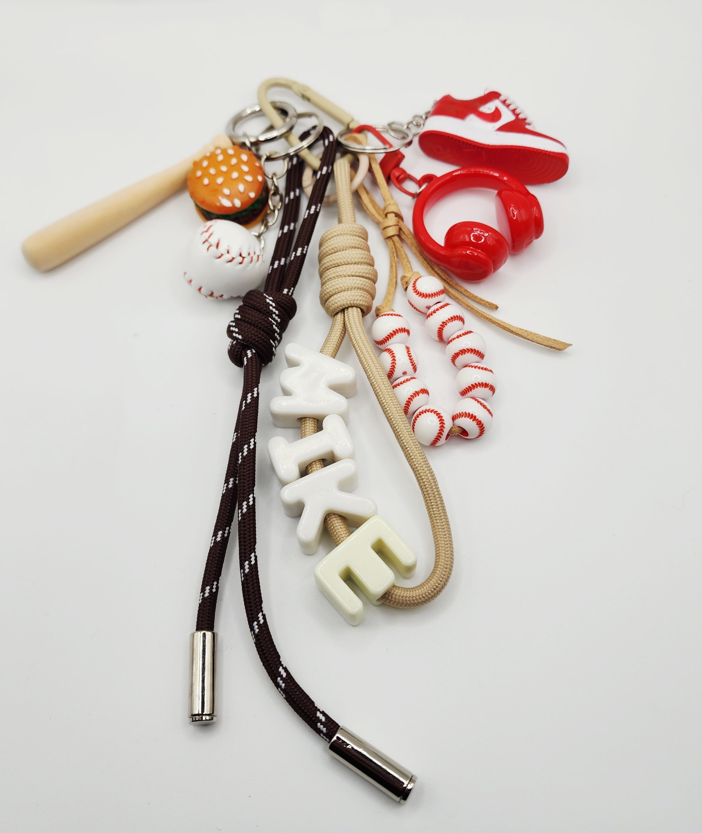 Personalized Baseball Vibe Bag Charm Bundle