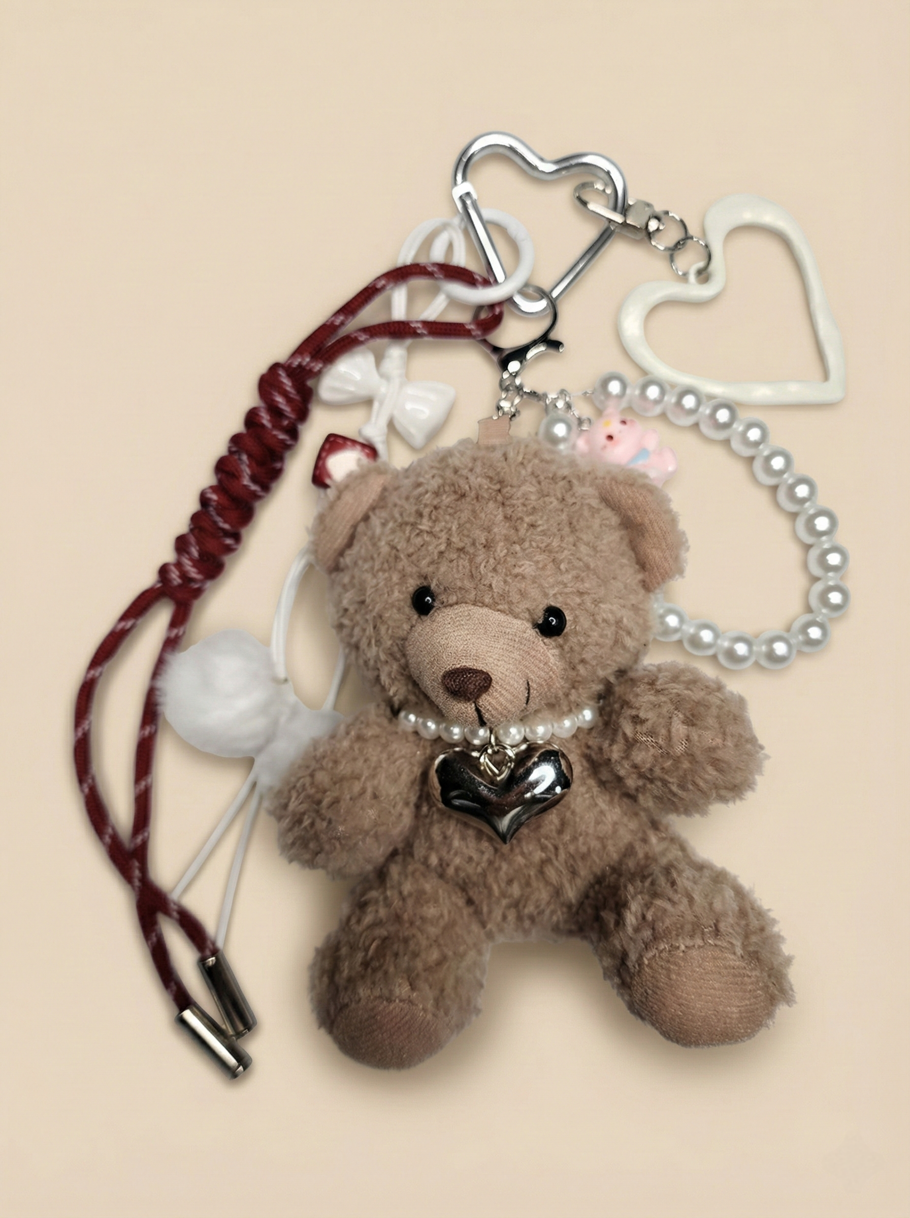 Shaggy Bear Sweetheart Charm & Pearl