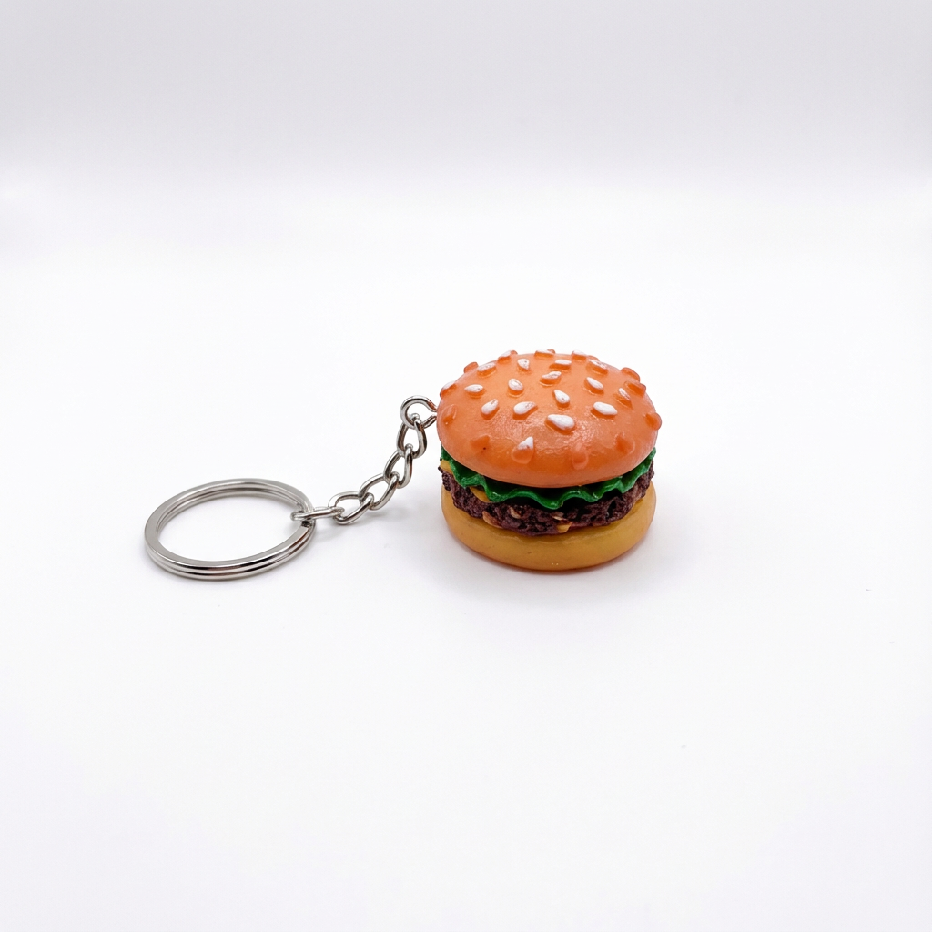 Hold the Mayo! Realistic Burger Zipper Pull & Keychain