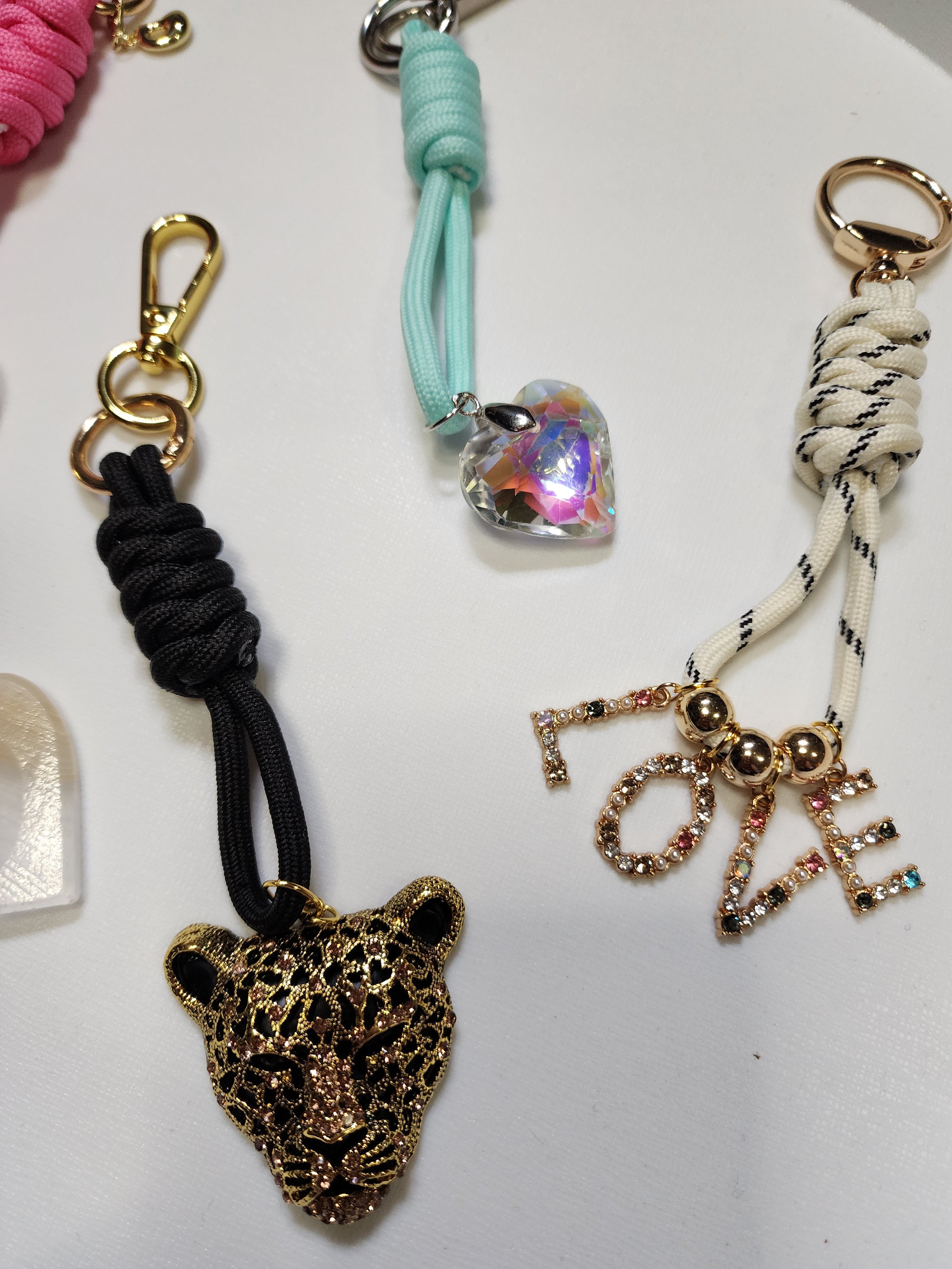 Sparkling "LOVE" Rope Bag Charm & Keychain