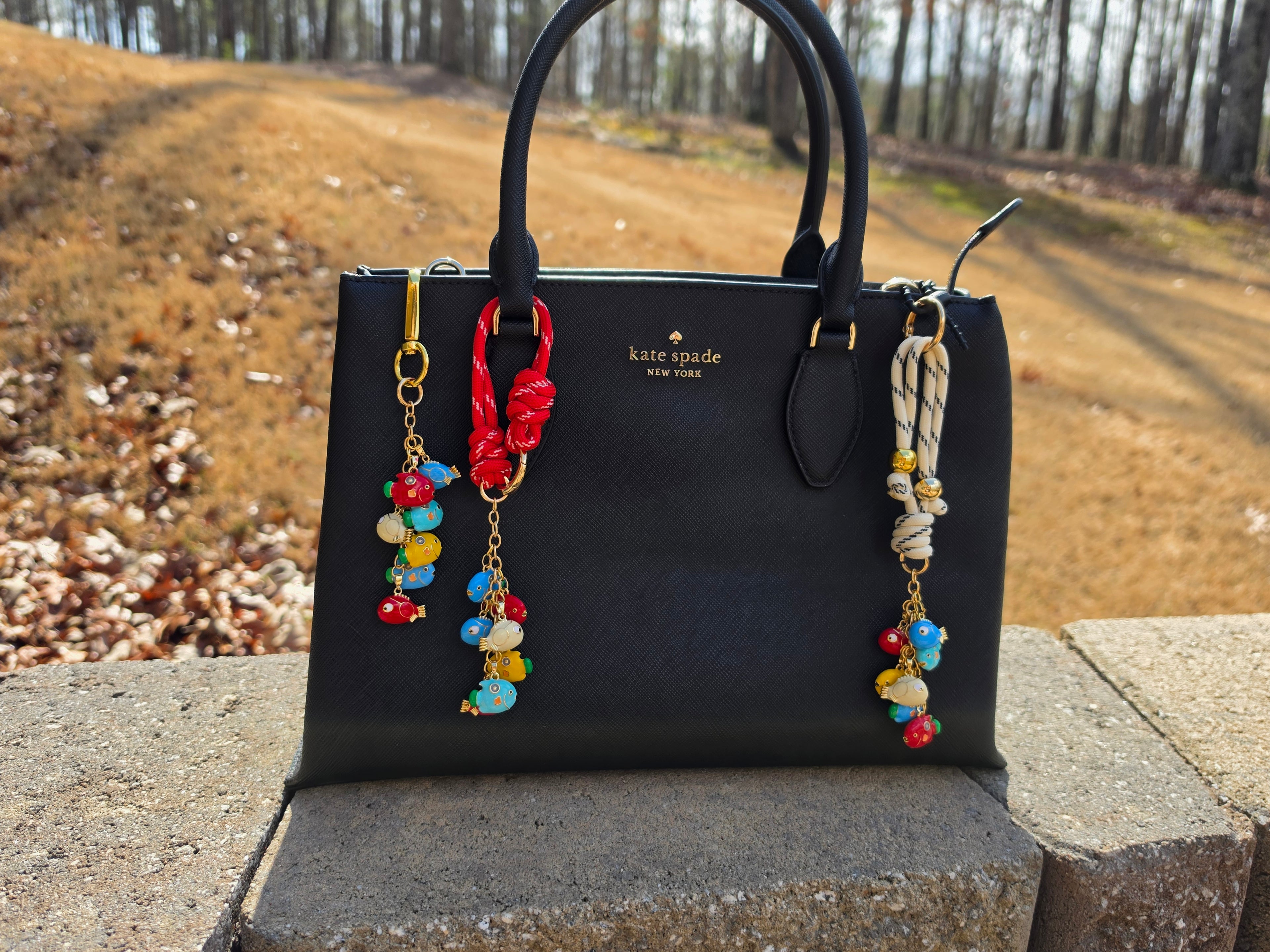 "School of Color" Enamel Fish Bag Charm | The Crimson Paracord