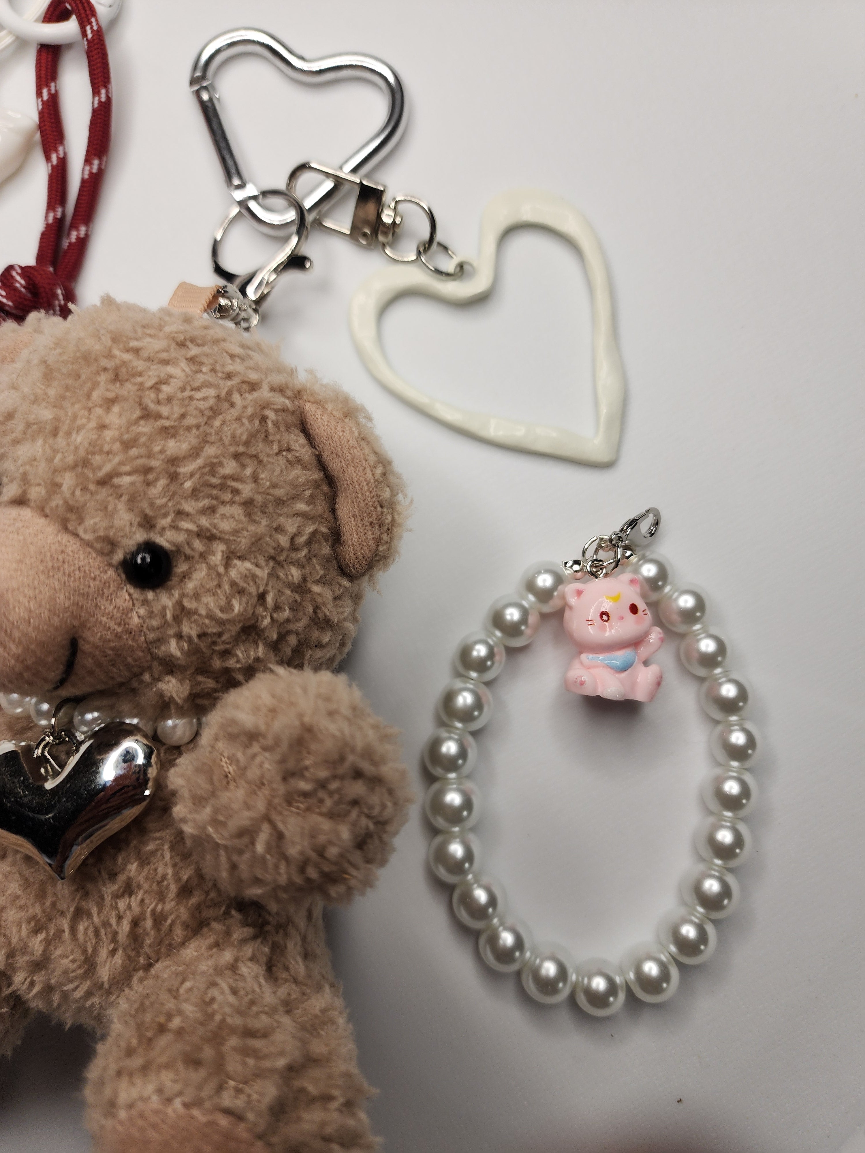 Shaggy Bear Sweetheart Charm & Pearl