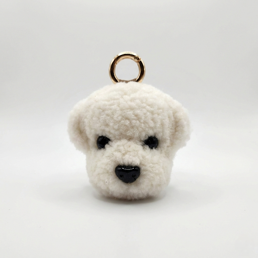The Cozy Pup: Fluffy Sherpa Dog Head Bag Charm & Keychain