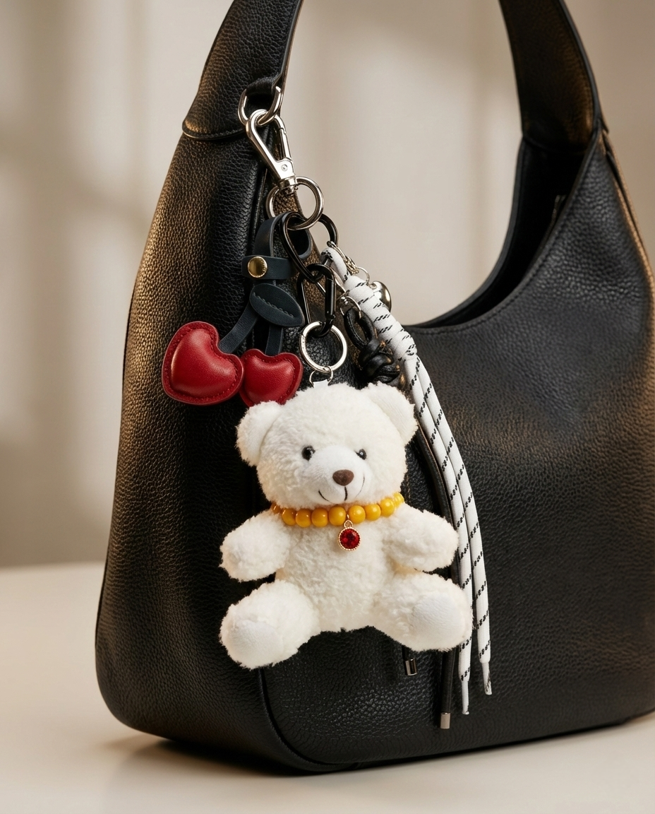 Cherry Pop Plushie Bag Charm Stack