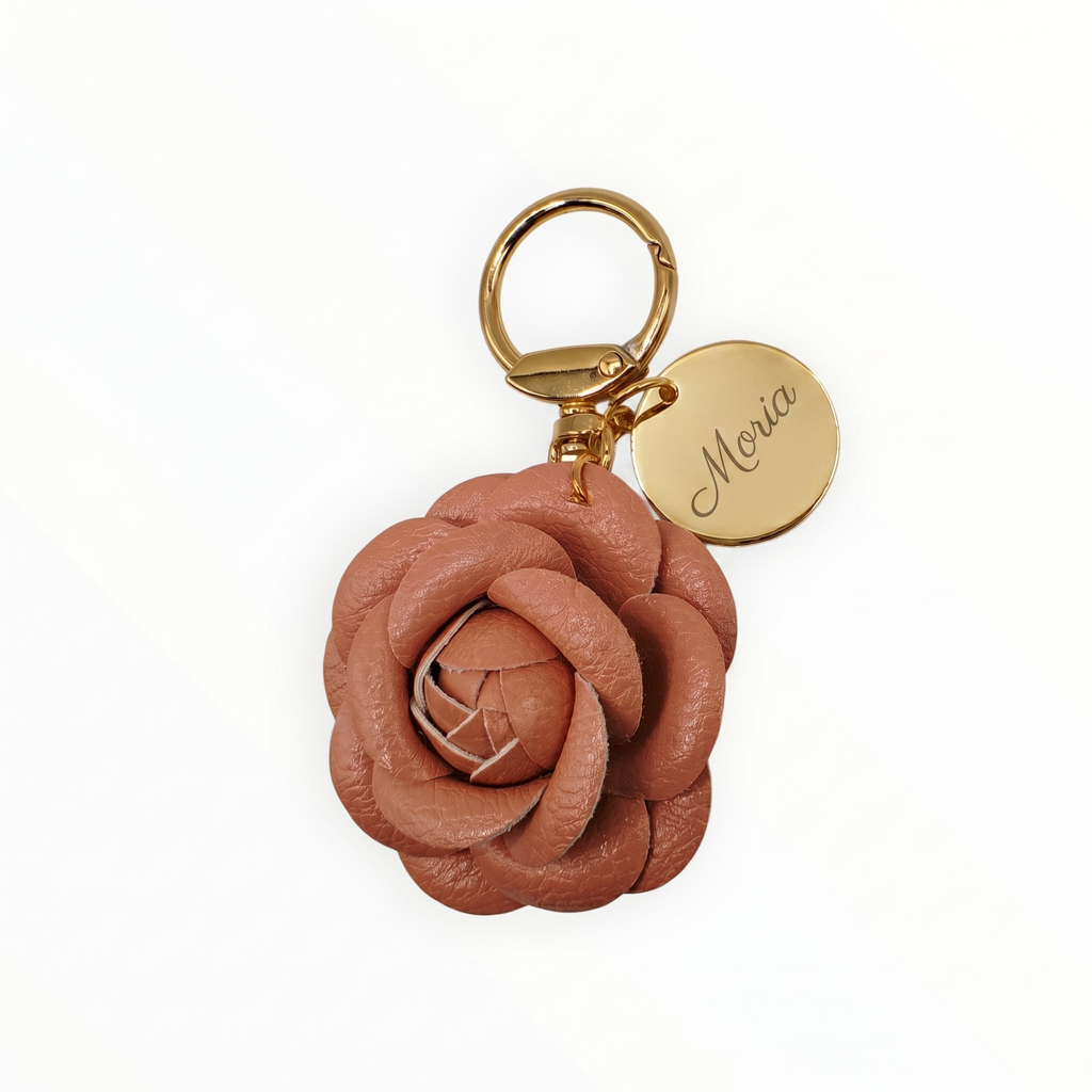 Personalized Leather Bag Charm and Keychain - Multi-Color