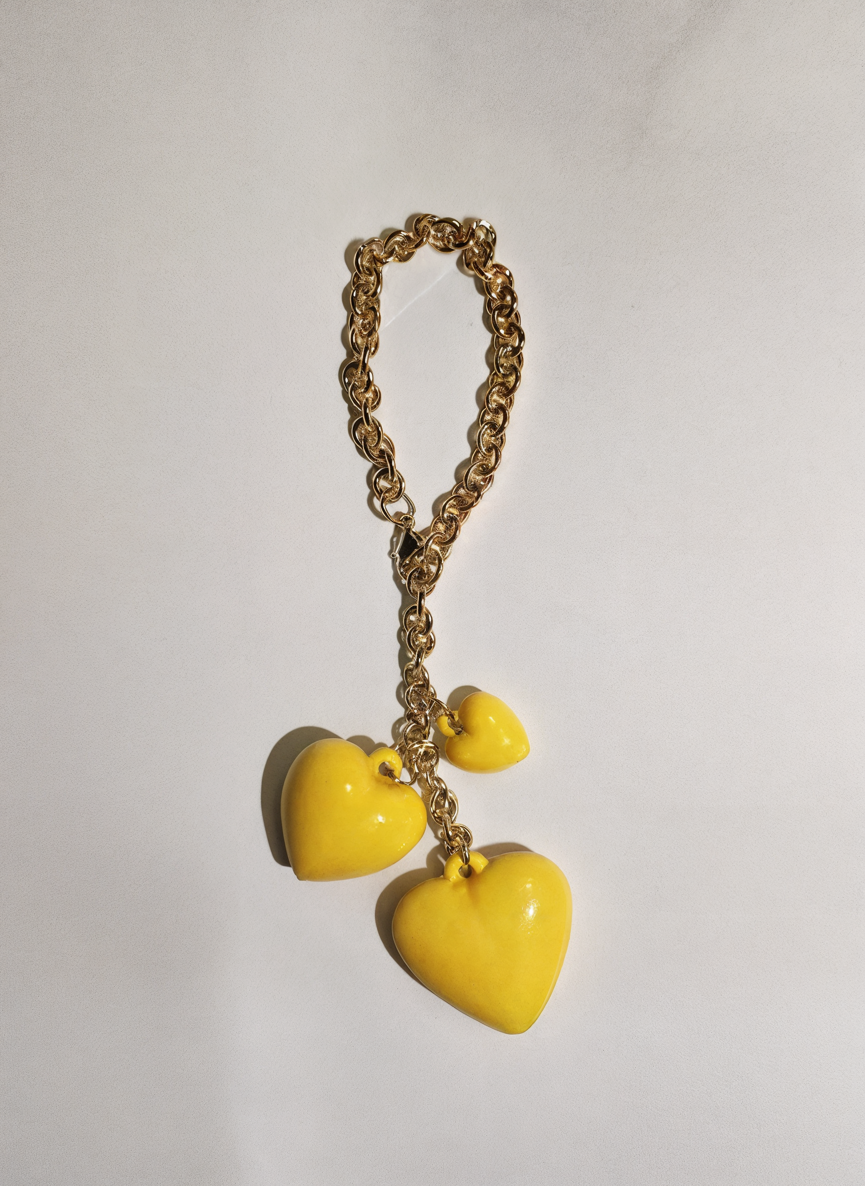 Puffy Triple Heart Bag Chain