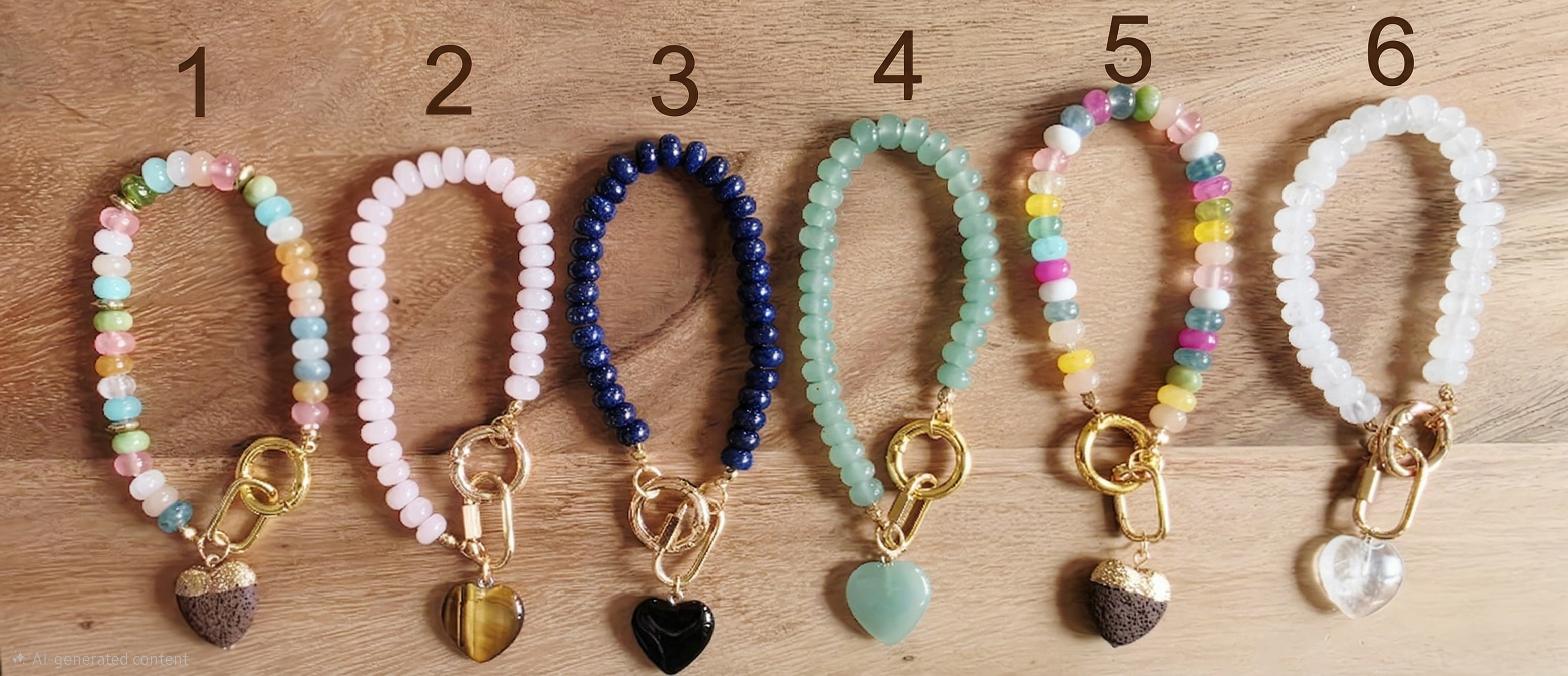 Tourmaline Gemstone Beaded Heart Charm – Dual Purpose: Bag or Phone Charm
